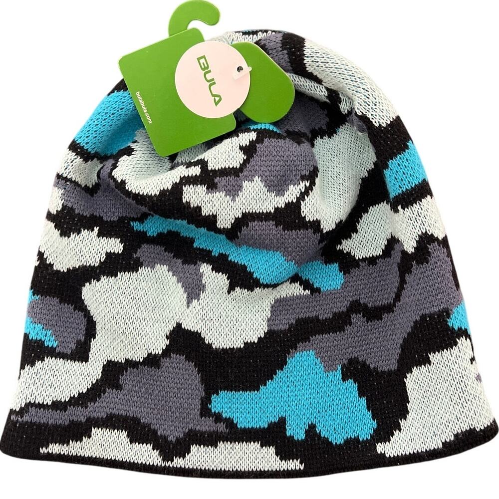 NWT Bula Camo BLue Gray Warm Beanie Unisex